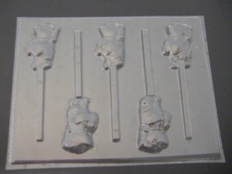 345sp Honey Bear Waving Chocolate or Hard Candy Lollipop Mold